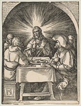 Christ in Emmaus, from The Small Passion, ca. 1510. Creator: Albrecht Durer.