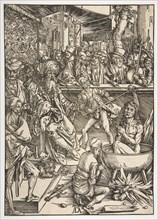 The Martyrdom of Saint John, from The Apocalypse, Latin Edition 1511, ca. 1496. Creator: Albrecht Durer.