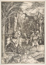 The Flight into Egypt, from The Life of the Virgin, from the Latin Edition, 1511. Creator: Albrecht Durer.