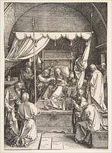The Death of the Virgin, from the The Life of the Virgin, 1510. Creator: Albrecht Durer.
