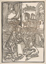 Saint Jerome Extracting a Thorn from the Lion's Foot, Lyons 1508 (copy).n.d. Creator: Unknown.