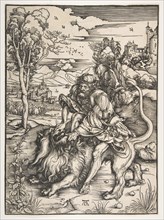 Samson Rending the Lion, ca. 1497-98. Creator: Albrecht Durer.