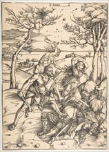 Hercules Conquering the Molionide Twins.n.d. Creator: Albrecht Durer.