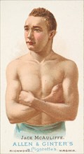 Jack McAuliffe, Pugilist, from World's Champions, Series 1 (N28) for Allen & Ginter Cigare..., 1887. Creator: Allen & Ginter.