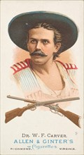 Dr. William Frank Carver, Rifle Shooter, from World's Champions, Series 1 (N28) for Allen ..., 1887. Creator: Allen & Ginter.