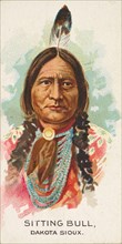 Sitting Bull, Dakota Sioux, from the American Indian Chiefs series (N2) for Allen & Ginter..., 1888. Creator: Allen & Ginter.