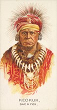 Keokuk, Sac and Fox, from the American Indian Chiefs series (N2) for Allen & Ginter Cigare..., 1888. Creator: Allen & Ginter.
