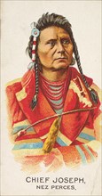 Chief Joseph, Nez Perces, from the American Indian Chiefs series (N2) for Allen & Ginter C..., 1888. Creator: Allen & Ginter.