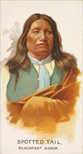 Spotted Tail, Blackfeet Sioux, from the American Indian Chiefs series (N2) for Allen & Gin..., 1888. Creator: Allen & Ginter.