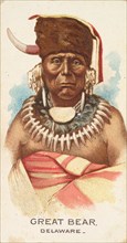 Great Bear, Delaware, from the American Indian Chiefs series (N2) for Allen & Ginter Cigar..., 1888. Creator: Allen & Ginter.
