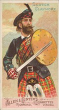 Scotch Claymore, from the Arms of All Nations series (N3) for Allen & Ginter Cigarettes Br..., 1887. Creator: Allen & Ginter.