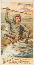 Harpoon, from the Arms of All Nations series (N3) for Allen & Ginter Cigarettes Brands, 1887. Creator: Allen & Ginter.
