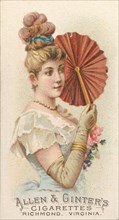 Plate 37, from the Fans of the Period series (N7) for Allen & Ginter Cigarettes Brands, 1889. Creator: Allen & Ginter.