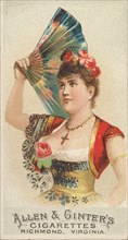 Plate 42, from the Fans of the Period series (N7) for Allen & Ginter Cigarettes Brands, 1889. Creator: Allen & Ginter.