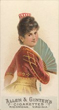 Plate 44, from the Fans of the Period series (N7) for Allen & Ginter Cigarettes Brands, 1889. Creator: Allen & Ginter.