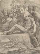 The lamentation over the dead Christ, ca. 1545-50. Creator: Andrea Schiavone.