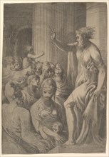 Saint Paul preaching in Athens, ca. 1548-53. Creator: Andrea Schiavone.