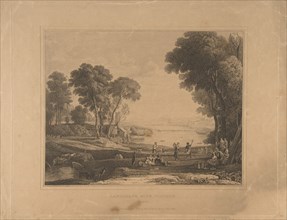 Landscape with Figures (After The Marriage of Isaac and Rebecca, 1648), published 1830. Creator: Unknown.