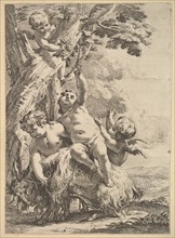 Drunken Bacchantes and Putti, 18th century. Creator: Unknown.