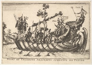 Plate 7: Peleo et Talamone Argonauti condotti da Tetide, from The magnificent pageant on t..., 1664. Creator: Unknown.