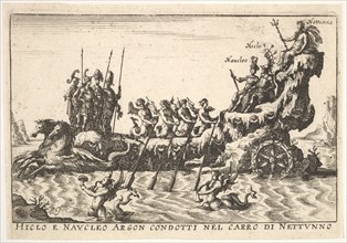 Plate 9: Argonauts Hicleus and Naucleus led in the float of Neptune (Hicleo e Naucleo Argo..., 1664. Creator: Unknown.