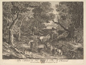 Carts on a Path through the Woods after a painting in the collection of the Duc de Choiseul, 1771. Creator: Unknown.