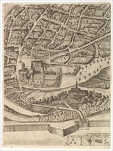 Plan of the City of Rome. Part 11 with the San Pancrazio (left bank), 1645. Creator: Antonio Tempesta.