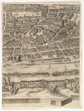 Plan of the City of Rome: sheet 9 with the Piazza Navona, the Campo di Fiore and the Sant'..., 1645. Creator: Antonio Tempesta.