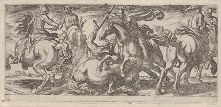 Six Cavalrymen in Combat, from Battle Scenes I, ca. 1590-1630. Creator: Antonio Tempesta.