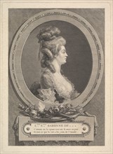 Portrait of Louise Émilie Baronne de ***, 1779. Creator: Augustin de Saint-Aubin.
