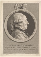 Portrait of Jean-Baptiste Pigalle, 1782. Creator: Augustin de Saint-Aubin.