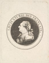 Print of a Portrait Medal of Louis XVI, possibly 1789-90. Creator: Augustin de Saint-Aubin.