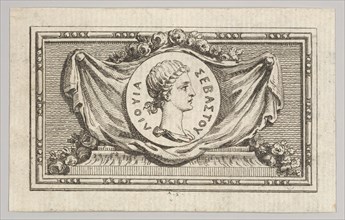Medal with Portrait of Livy in the 5th Book, from Tibère ou les six premiers ..., published in 1768. Creator: Augustin de Saint-Aubin.