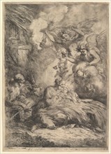 The Nativity with Angels, 1650-57. Creator: Bartolomeo Biscaino.