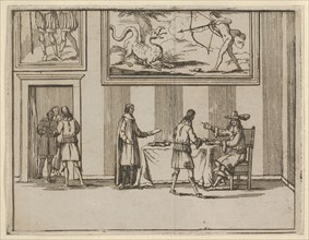 Francesco I d'Este Instructing for Alms to be Given to the Poor, from L'Idea di un Princip..., 1659. Creator: Bartolomeo Fenice.