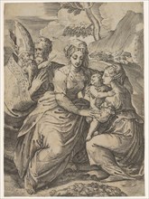 Madonna and Child with Saints (after Parmigianino). Creator: Battista del Moro.