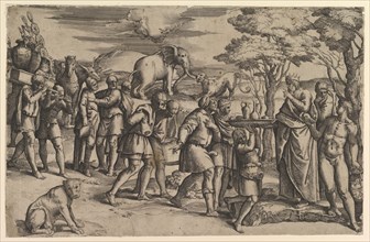 Melchizadek Offering Bread and Wine to Abraham, ca. 1547. Creator: Battista Franco Veneziano.