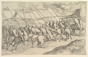 A Company of Horsemen. Creator: Battista Franco Veneziano.