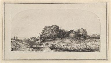 Landscape with a Haybarn and a Flock of Sheep (copy), 1750-1810. Creator: William Baillie.