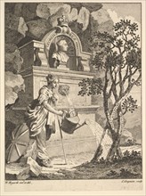 Frontispiece to the Catalogue of Pictures Exhibited in Spring Garden, May 7, 1761. Creator: Charles Grignion.
