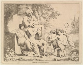 Three Putti Dancing to a Piper, March 1, 1780. Creator: Charles Reuben Ryley.