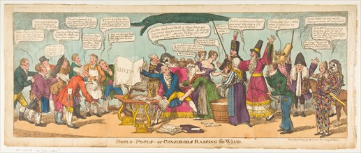 Hocus Pocus-or Conjurors Raising the Wind, October 1, 1814. Creator: Charles Williams.