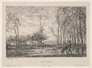 Sunset, 1859. Creator: Charles Francois Daubigny.