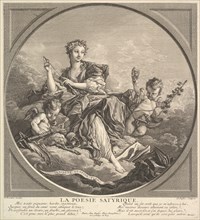 Satyrical Poetry, ca. 1741. Creator: Claude Augustin Duflos le Jeune.