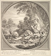 Pastoral Poetry, ca. 1742. Creator: Claude Augustin Duflos le Jeune.