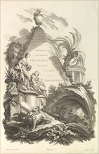 Frontispice pour le "Tombeau de Boyle, Locke, et Sydenham" (Frontispiece for the "Tomb..., ca. 1736. Creator: Claude Augustin Duflos le Jeune.