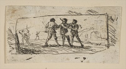Study with Brigands (Lower Section), ca. 1633. Creator: Claude Lorrain.