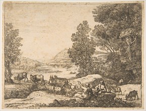 Shepherd and Shepherdess Conversing in a Landscape, ca. 1651. Creator: Claude Lorrain.