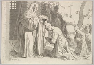 St. Bernard Receives a Monk's Habit. Creator: Claude Mellan.