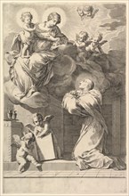 Saint Bernard Kneeling before the Virgin and Child, 1640. Creator: Claude Mellan.